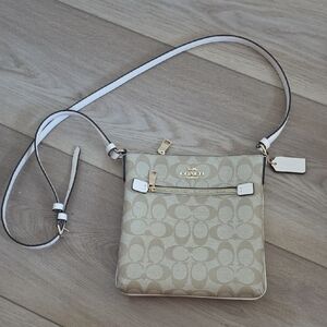 Coach Beige and White Crossbody Bag